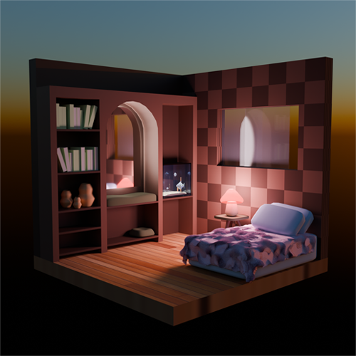 3D render of a room